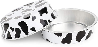 Beasea 4 Inch Pie Tins with Lids, 50 Pack 8 Oz Mini Tart Pan Disposable Pie Tins, Black White Aluminum Pie Pan Foil Tart Tins Round Muffin Container Mini Cheesecake Pan for Pie Tart Quiche