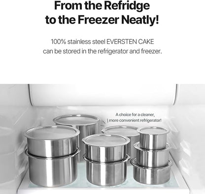CaKE 3PCS Stainless Steel Food Storage Containers Set With Lids Canister Kitchen Appliances Dishwasher Safe Premium South Korea