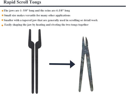 Rapid Tongs Bundle Set 6 Type of Tong Bundles Set DIY Rapid Tongs Comes with Rivet for Beginner Futher Smithing