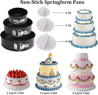 Gawren-H&E Cake Decorating Kit, 678pcs Cake Decorating Supplies Tools Kit with Cake Carrier,Rotating Turntable,Piping Bags and 74 Tips set,Cake Pan Set,Cake Baking Supplies for Beginners/Professional