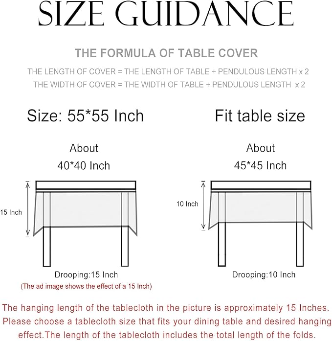 patdrea Designer Small Green Tablecloths for Square Table,Vintage Linen Leaves Pattern Tablecloth,Floral Fall Decor Table Cover for Kitchen Dining Christmas,Thanksgiving,55"x55"-Cecilia D