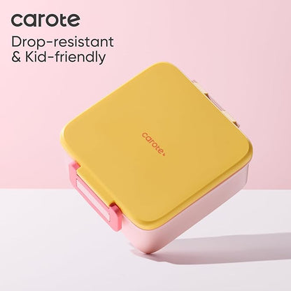 CAROTE Bento Box for Kids, Lunch Box Kids with 8oz Thermos for Hot Food, Lunch Container for Girls Boys, 3 or 5 Compartments with 2 Removable Dividers, BPA Free/Leak Proof/Dishwasher Safe