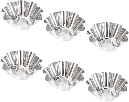 Unomor Pcs Stainless Steel Sauce Dish Egg Tart Tins Egg Tart Shell Baking Pan Puto Molder Filipino Baking Supplies Dish Mini Paper Cups Mold Cake Portuguese s