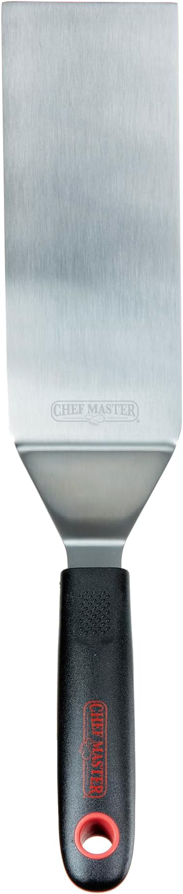 Chef Master 90282 High Heat Square Edge Turner Spatula, 7.5" x 2.95" Blade | Heat Resistant Handle | Slip Resistant Grip | Dishwasher Safe