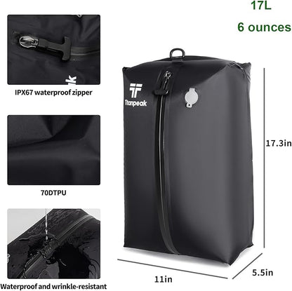 Vacuum Bags for Travel Luggage with Pump, Reusable Space Saver Waterproof Compression Bags for Suitcase,Travel Backpack, Vacuum Seal Packing cube for Storage Organizer Cloth Packing(2PCS + 1PUMP-17L)