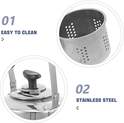 Luxshiny Stainless Steel Tea Kettle for Stove Top with Removable Infuser Large Capacity Water Kettle 1.1 Quart Silver Teapot for Home Kitchen