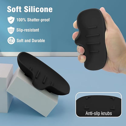 3 Pack Soap Dish, Soap Dishes for Bathroom, Shower, Silicone Soap Bar Holder, Soap Tray for Kitchen, BPA-Free, Dishwasher Safe (Black)