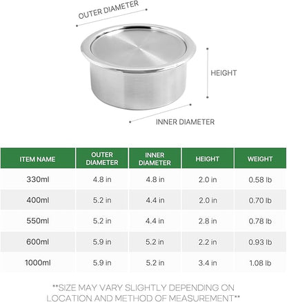 CaKE 3PCS Stainless Steel Food Storage Containers Set With Lids Canister Kitchen Appliances Dishwasher Safe Premium South Korea