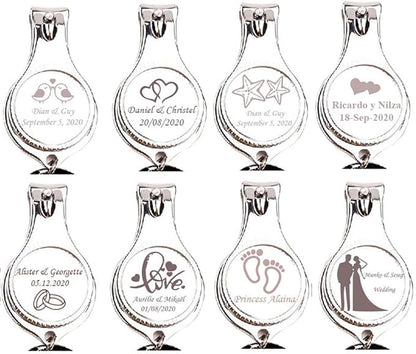 10pcs-Personalized 4 in 1 Multi Function Bottle Opener, Nail Clipper, Wedding Favors Brewery, Private Customized, Sliver, Multitool Gifts for Men