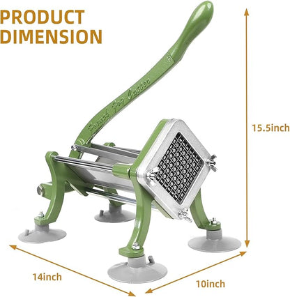 French Fry Cutter Commercial Potato Slicer with Suction Feet Complete Set, Includes 1/4", 3/8",1/2",8 Pieces,6 Pieces