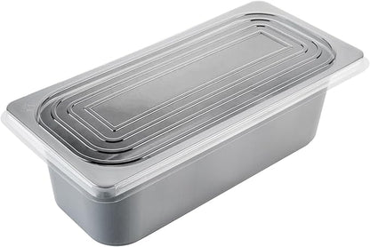 Restaurantware-RW Base 5 Quarts Ice Cream Containers, 100 Rectangle Disposable Containers - Durable, With Clear Lid, Black Plastic Box, For Ice Creams, For Cafes