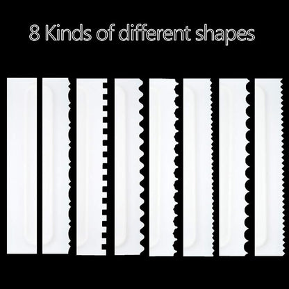 Cake Scraper Set Decorating Comb and Icing Smoother Tool Mousse Butter Cream Cake Edge DIY Tool Plastic Sawtooth Cake Scraper Icing Smoother Comb Set Kitchen Baking Tools Christmas Gift (4 Pack)