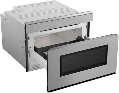 SHARP SMD2479JS Smart Microwave Drawer Oven with Easy Wave Open, 24-inch, 1.2 Cubic Feet, 950 Watt, Concealed Glass Touch Control Panel, Compatible with Alexa Certified, Stainless Steel