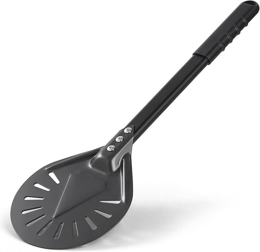 8” Pizza Turning Peel - Pizza Turner - Restaurant-Grade Aluminum Perforated Pizza Peel Lightweight Metal Outdoor Pizza Oven Accessories