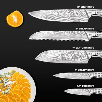 7PCS Kitchen Knife Set,Professional Knife Knives,High Carbon Stainless Steel Kitchen knives Design,Knife Set for Family,Friends,Father's Day Gifts