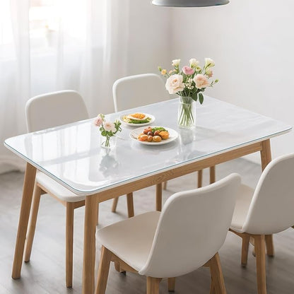 Frosted Table Protector 30 x 60 Inch, 1.4mm Thick Waterproof PVC Plastic Table Cover, Durable Table Pad for Dining Room, Kitchen, Writing Desk, and Coffee Tables
