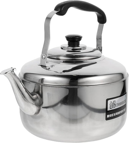 Cabilock 6L Stainless Steel Whistling Tea Kettle Large Capacity Stove Top Water Pot with Ergonomic Handle for Home Kitchen