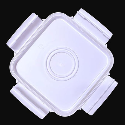House Naturals 4 Gallon Square Food Grade Bucket Pail with Plastic Handles and Lid (Pack of 3) Made in USA containers (White)