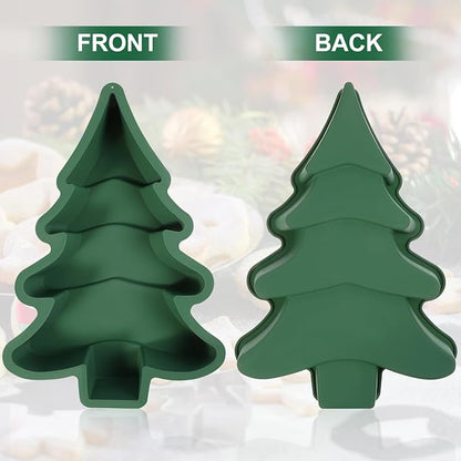 Gatuida Silicone Christmas Tree Cake Mold, Green Non-stick Baking Pan for Diy Holiday Desserts, 11. 81 X 8. 07 X 1. 85 Inches