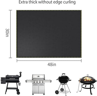 Under Grill Mat for Outdoor Grill Deck Patio Protector,48''x30'' Large Silicone Fireproof Waterproof Oil-proof Fire Pit Mat BBQ Floor Matt Pad
