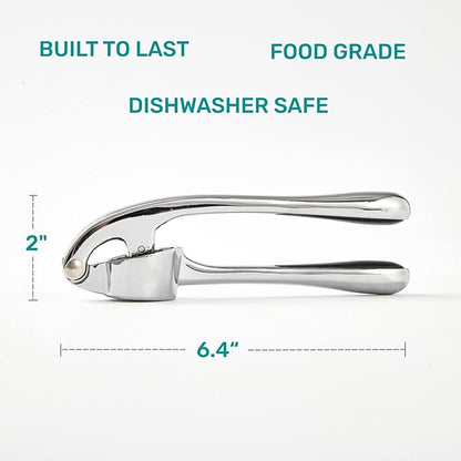 Garlic Press, Premium Rust Proof Kitchen Garlic Mincer Crusher Squeezer with Ergonomic handle, Ginger Crusher with Good Grip, Easy to Clean, Dishwasher Safe