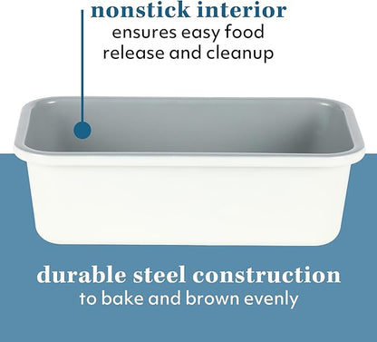 SUR LA TABLE Kitchen Essentials Bake Sale 9 X 5 Inch PFOA, PFAS, PTFE Free Nonstick Loaf Pan - Linen White