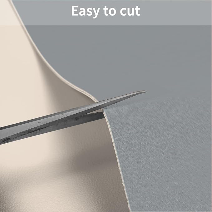 Leather Table Pad,1.8mm Thick,40x72 Inch,Dining Table Pad,Table Pads for Dining Room Table Rectangular,Table Protector for Dining Room Table(Off White+Light Gray,40x72)