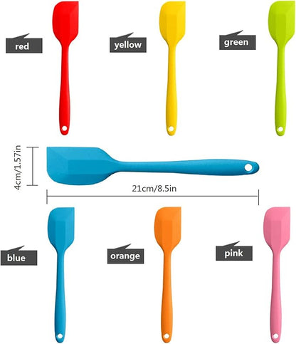 8 Pieces Silicone Spatulas,8.5 inch Non-stick Spatulas with Stainless Steel Core,Heat Resistant-500℉, One Piece Design,Food Grade Silicone, Dishwasher Safe, for Mixing,Cooking,Baking (8.5 inch)