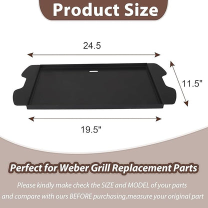 7034 Cast Iron Griddle Plate with Carry Bag for Weber Traveler Grills 9010001 9020001，Upgrade Flat Top Griddle Replacement Part for 9030001 9013001 9011701 Weber Traveler Portable Gas Grills,Black