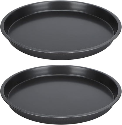 12 Inch Pizza Pan for Oven, 2 Pack Nonstick Round Heavy Duty Aluminum Pizza Baking Tray, Restaurant Style Deep Dish Pizza Pan with Rolled Edge & Warp Resistant (Thickened Crisper Pan)