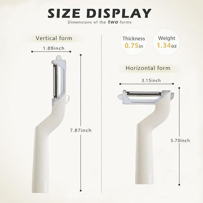 90° Rotatable Fruit and Vegetable Peeler, Sharp Stainless Steel Swivel Blades Potato Peelers for Kitchen, Built-in Eye Remover Veggie Fruit Potato Carrot Apple Peeler with Blade Cover