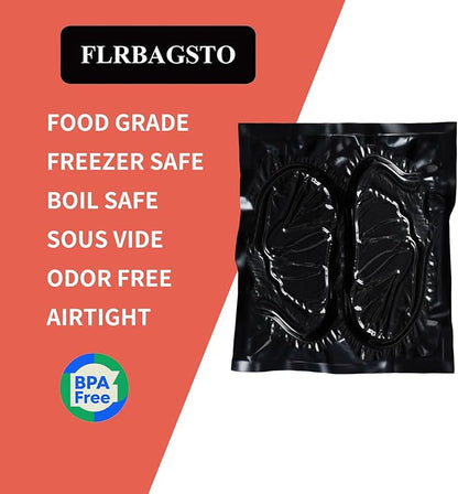 All Black Vacuum Sealer Bags 11" x 24", 5.5 Mil Precut Vacuum Seal Bags for Food Storage, Sous Vide, and Meal Prep, Heavy Duty Commercial Grade, 50 Count