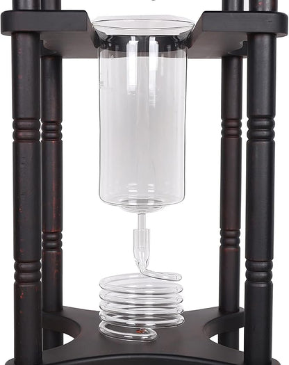 Cold Drip Coffee Maker, 2000ml Large Capacity Glass Dutch Coffee Dripper Ice Drip Coffee Tower w/Stable Base for Commercial Office