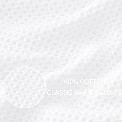 Homaxy 100% Cotton Waffle Weave Kitchen Dish Cloths, Ultra Soft Absorbent Quick Drying Dish Towels, 12 x 12 Inches, 24-Pack, White