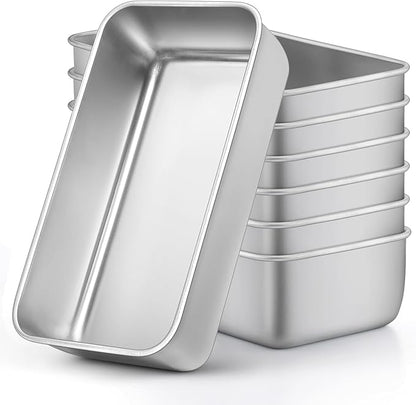 LIANYU Bread Loaf Pans Set of 7, 9x5 Inch Stainless Steel Bread Baking Pans for Homemade Sourdough, Sandwich, Meatloaf, Easy Release & Dishwasher Safe