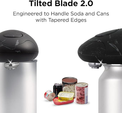 Kitchen Mama Auto 2.0 Electric Can Opener: Blade Opens Almost Any Can Pop or Soda Can - Automatic, Hands Free, Safe, Smooth Edge, Lid Remover, Battery Operated, Cordless, YES YOU CAN (Marble Black)
