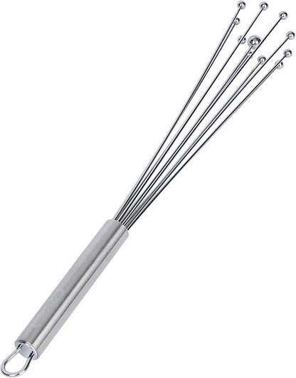 Restaurantware-German Standard 12.6 Inch Ball Whisks, 6 Dishwashable Kitchen Whisks - Ergonomic Handle, Durable, Stainless Steel Manual Egg Beater, Suitable For Whisking, Stirring, Mixing, Beating