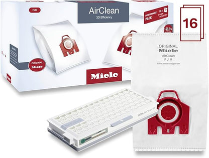 Miele Original Performance Pack for Miele Compact C1/C2 and S6/S4 Models, Includes 16 AirClean 3D Efficiency FJM Vacuum Cleaner Bags and 1 HA50 HEPA AirClean Filter – 10512520
