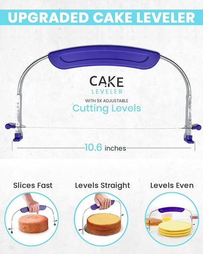 RFAQK 150 PCs Cake Decorating Kit for Beginners, Includes Video Course, Booklet, Cake Turntable, Leveler,100 Piping Bags,24 Numbered Piping Tips, Scraper set, Spatulas & Much more Baking Supplies Tool