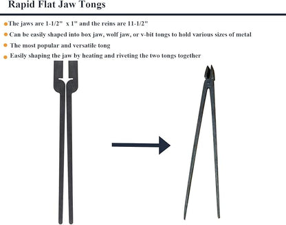 Rapid Tongs Bundle Set 6 Type of Tong Bundles Set DIY Rapid Tongs Comes with Rivet for Beginner Futher Smithing