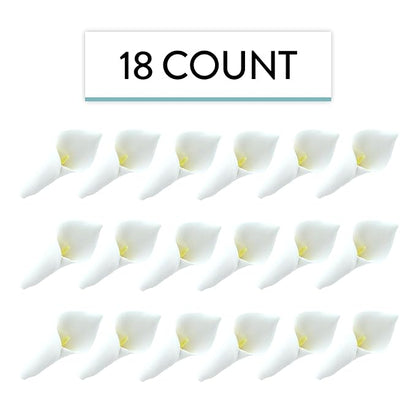 Global Sugar Art Calla Lily Sugar Cake Flowers White with Yellow, Unwired, Medium 18 Count by Chef Alan Tetreault
