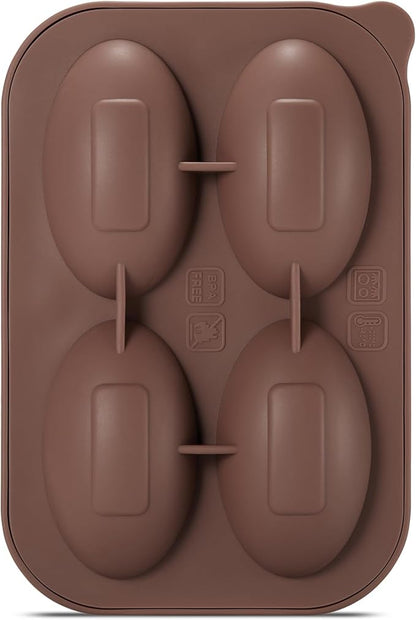 Novelty American Football Gifts Ball Ice Maker Mold, 2.2" Large Sphere Round Ice Cube Mold for Cocktails, Whiskey, Bourbon, Fun Shapes Big Whiskey Ice Cube Mold Gifts