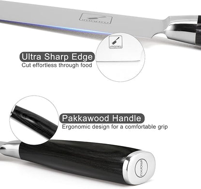 imarku Chef Knife - Pro Kitchen Knife 8 Inch Chef's Knives Japanese SUS440A Stainless Steel Sharp Paring Knife with Ergonomic Handle, Black Handle, Christmas and Thanksgiving Gifts for men and Women