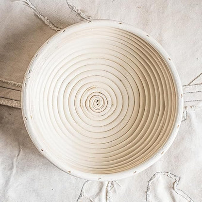 Banneton Bread Proofing Basket Banneton Basket Set Sourdough Proofing Basket Round Proofing Bowls Handmade Rattan Baskets and Liners (2 Round 9 inch Baking Set)