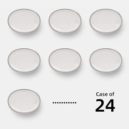 Stoneware Narrow Rim Commercial Grade Dinnerware (Brown Speckle, Platter 9.5" x 7.25")