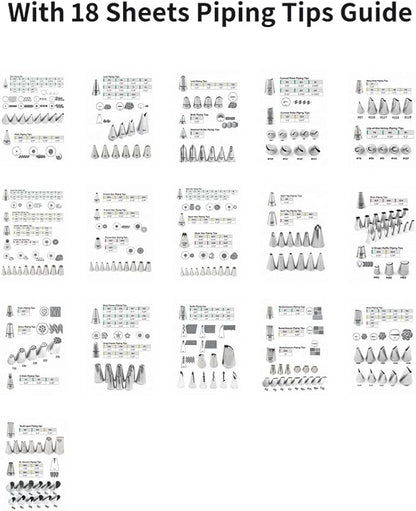 Piping Tips Practice Board Guide Paper Sheets 250+ Cake Decorating Tips Techniques Tutorial Patterns 74 Sheets/Set