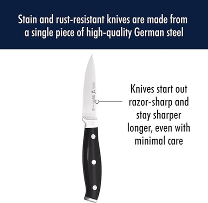 HENCKELS Forged Premio 3-inch Paring Knife, Black/Stainless Steel