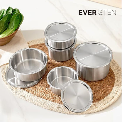 CaKE 5PCS Stainless Steel Food Storage Containers With Lids 5PCS Canister Set Kitchen Appliances Dishwasher Safe Premium South Korea