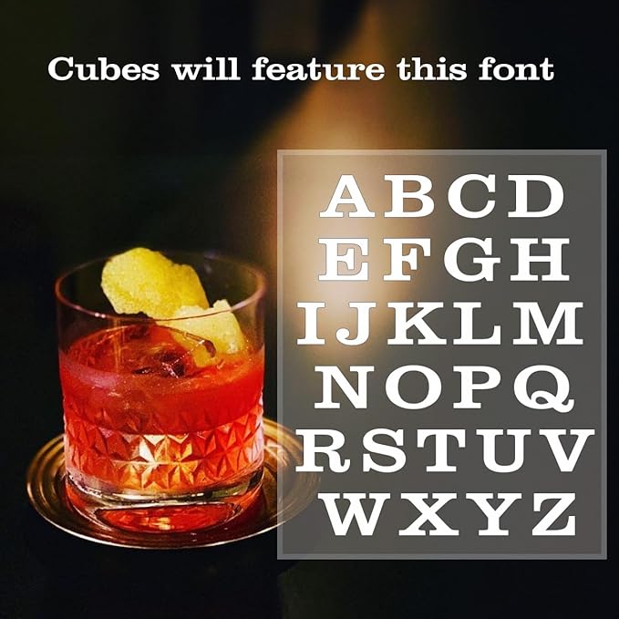 Letter Q Monogram Ice Cube Mold Custom Ice Cube Mold 2 Inch Big Initials Silicone Ice Cube Tray Gifts for DAD Gifts for Him