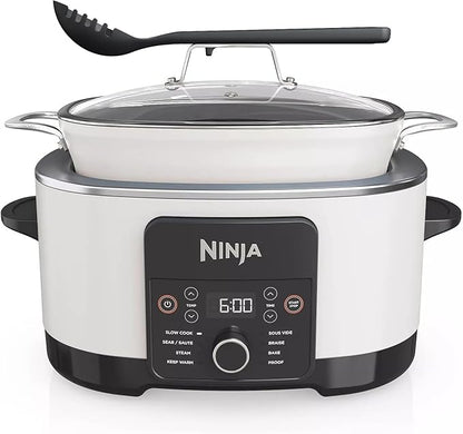 Ninja Foodi PossibleCooker PRO 14-in-1 8.5 Qt Multi-Cooker – Replaces 14 Tools, Nonstick Pot, Glass Lid & Integrated Spoon (White)